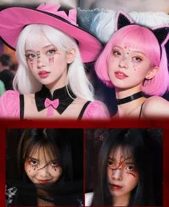 Halloween face tattoo stickers waterproof fake scar bloody makeup party cosplay decor items