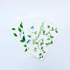 Waterproof botanical temporary tattoo stickers sheet floral leaves body art for women.