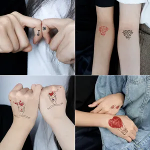 Valentinstag Temporäre Tätowierung Aufkleber Wasserdicht Süße Cartoon Liebe Herz Design Körperkunst Abziehbilder Für Party Damen Herren