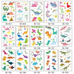 Waterproof Cartoon Dinosaur Temporary Tattoo Stickers Kids Animal Body Art Fake Tattoos For Children Party Favors
