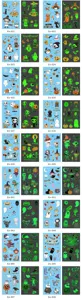Halloween temporary waterproof tattoos for kids, cartoon luminous pumpkin ghost stickers detail view.