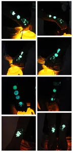 Halloween luminous temporary tattoo stickers for kids, waterproof cartoon glow in dark designs.