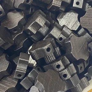 Natural ebony wood cross spacer beads 12mm DIY handmade jewelry accessories detail shot