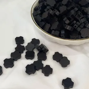 Natural Ebony Wood Cross Spacer Beads Handmade DIY Jewelry Necklace Earring Craft Wood Accessories Component