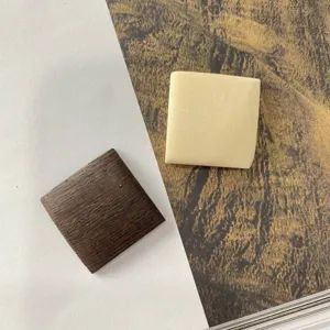 DIY Handmade Polished Wood Non Perforated Square Piece Geometric Stud Earrings Jewelry Making Accessories