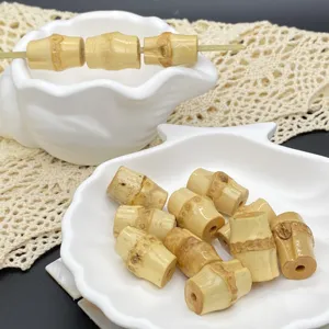 Natural bamboo root joint loose beads through-hole spacer DIY antique jewelry craft accessories.