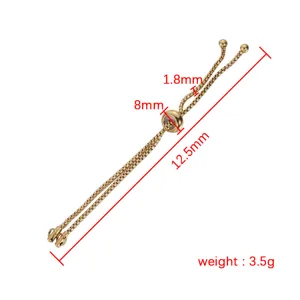 Stainless steel adjustable bolo bracelet chain DIY jewelry component accessories.