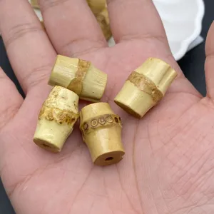 Natural bamboo root joint loose beads through hole spacer DIY antique jewelry craft accessories.