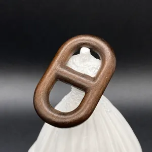 Brauner Rosenholz Schweinenase Anhänger 8 Form Schnalle DIY Halskette Armband Holz Schmuckstück