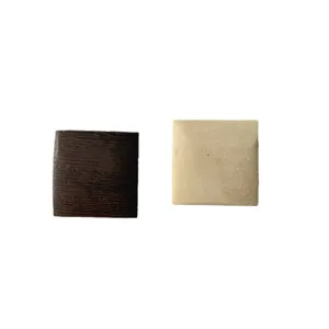 Handmade 25mm wooden square DIY jewelry accessories wenge wood pieces crafts set of two.