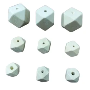 Faceted wooden beads for DIY jewelry making, 10-30mm octagonal natural wood spacer beads.