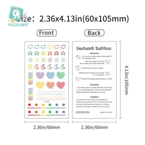 Waterproof minimalist temporary tattoo sticker featuring cute heart and star designs for daily wear.