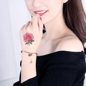 Waterproof rose flower temporary tattoo sticker for hand body art fashion aesthetic wear.