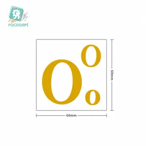Waterproof gold metallic temporary tattoo sticker with letter O design 60x60mm size