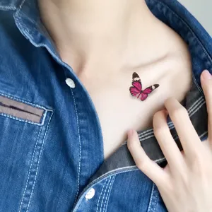 Waterproof butterfly temporary tattoo sticker for women collarbone body art fashion.