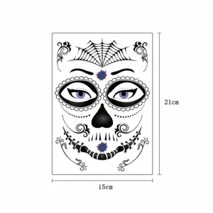 Halloween waterproof temporary face tattoo sticker Day of the Dead cosplay makeup