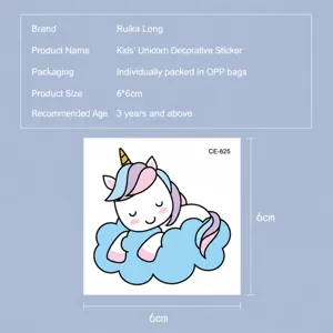 Waterproof Temporary Tattoo Sticker Cute Cartoon Unicorn Design Body Art Transfer Sticker For Kids Party