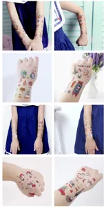 Waterproof Christmas temporary tattoo stickers for kids cute cartoon body art skin decor