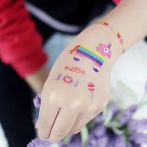 Autocollants de tatouage temporaire de dessin animé pour enfants imperméables mignons.