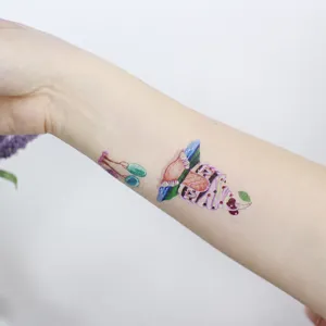 Kids waterproof temporary tattoo stickers cute summer dessert ice cream cake design arm body art