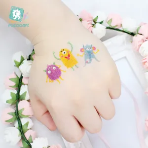Kids Temporary Tattoo Stickers Cute Cartoon Animals Plants Monsters Waterproof Body Art Fake Tattoos For Children Party