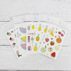 Süße obst und gemüse temporäre tattoo aufkleber wasserdicht set für tägliche verwendung.