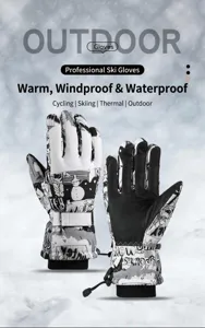 Winter thermal ski gloves, waterproof windproof outdoor sports cycling snow gloves for men and women.