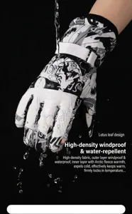 Winter thermal ski gloves for men and women, waterproof windproof snow gloves for riding.