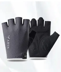 Half-finger fitness gloves with breathable mesh and anti-slip palm for sports cycling.