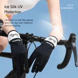 Women's Full Finger Ice Silk Sun Protection Gloves Breathable Non-Slip UV Protection Outdoor Cycling Driving Gloves