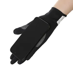 Summer thin ice silk breathable touchscreen anti-slip sports gloves for outdoor riding