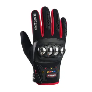 Heren motorfiets fiets handschoenen volledige vinger met stalen knokkel bescherming.