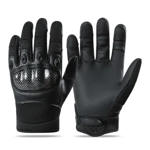 Men Tactical Hard Shell PU Leather Gloves Anti Slip Wear Resistant Full Finger Gloves For Outdoor Cycling Motorcycle