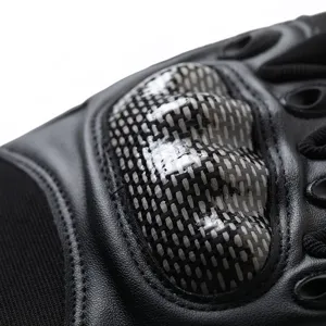 Tactical motorcycle gloves with hard knuckle protection, wear-resistant design for men.