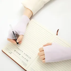 Thermal fingerless gloves for women and men, fleece lined winter wrist warmers for driving.