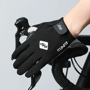 Cycling gloves long finger breathable shock absorbing mountain bike gloves detail view
