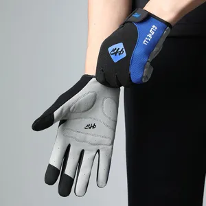 Close-up detail of cycling gloves featuring breathable mesh fabric and anti-slip palm padding.