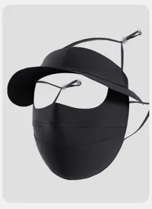 Masque Visage Visiere Protection UV Visage Complet Respirant Soie Glace Anti UV Ete Plein Air