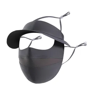 Masque Facial de Protection Solaire en Soie Glacée Avec Large Bord Protection UV Intégrale pour Extérieur Printemps Été