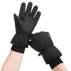 Thermal winter ski gloves with fleece lining, anti-slip palm and touch screen function.
