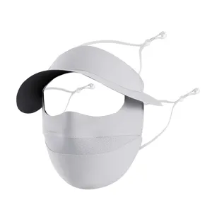Masque facial de protection solaire facekini avec bord respirant anti UV ete plage