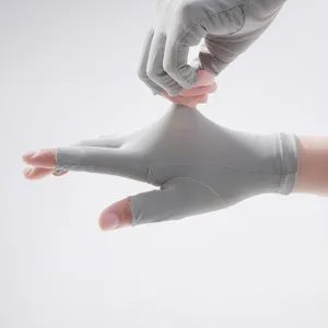 Women ice silk sun protection half finger gloves for driving outdoor UV protection