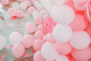 Pink and white balloon arch kit for party wedding birthday decoration backdrop prop
