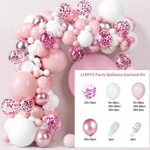 Pink balloon garland arch kit for wedding birthday party decoration background wall.