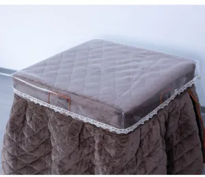 Nappe transparente en PVC avec dentelle, tapis de table carré imperméable et résistant à l'huile.