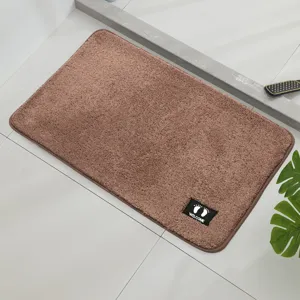 Alfombrilla Antideslizante Absorbente de Poliéster de Color Sólido para Baño Puerta Dormitorio Cocina Alfombra de Entrada