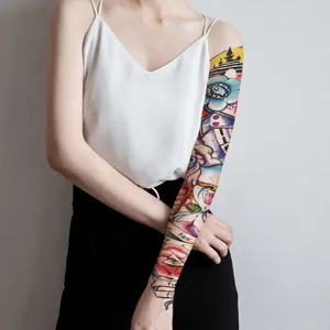 Full arm temporary tattoo waterproof realistic body art sticker for men and women