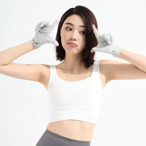 Guanti protezione solare donna estate mezzo dito seta di ghiaccio traspirante sottile