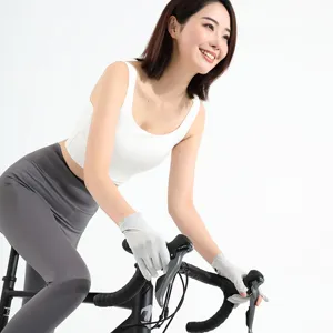 Guanti da ciclismo in seta di ghiaccio da donna, protezione UV senza dita sport all'aperto.