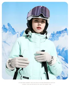Women winter ski gloves thick fleece lined waterproof windproof thermal touchscreen outdoor sports